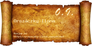 Orszáczky Ilona névjegykártya