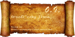 Orszáczky Ilona névjegykártya