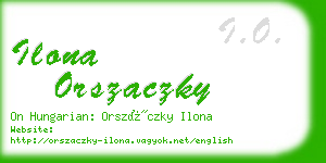 ilona orszaczky business card